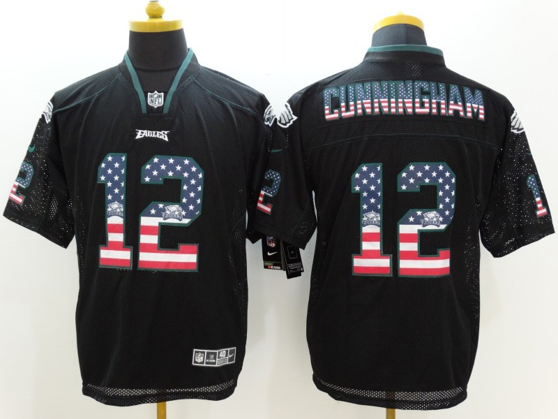 Men's Philadelphia Eagles Randall Cunningham #12 Black Jersey